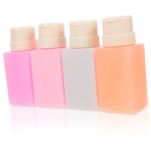 Vaguelly 4 Stück Teiliges Nagellackentferner Pumpspender Flaschen aus Hochwertigem Wiederbefüllbar Tragbar Rutschfest für Nagelkunst Make Up Entferner und Flüssigkeiten von Vaguelly