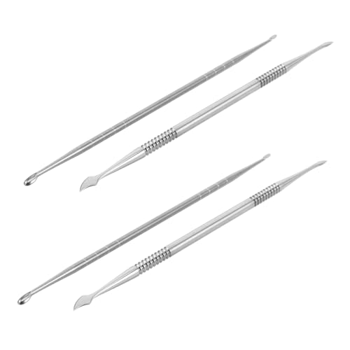 Vaguelly 4 Stück Teiliges Nail Art Pen aus Metall Doppelseitiger Uv Gel Carving Pen mit Skulptur Dotting-funktion Langlebig und Präzise für DIY Maniküre Malen Modellieren und Zeichnen von Vaguelly