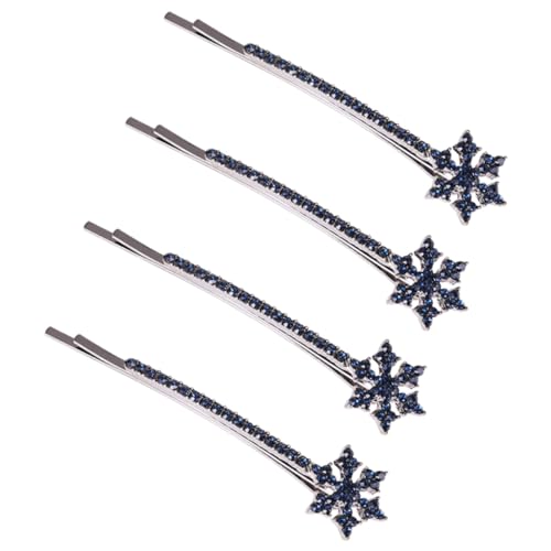 Vaguelly 4 Stück Teiliges Schneeflocken Haarspangen aus Glitzernde Weihnachts Haarklammern für Damen Stabile und Langlebige Haarclips für Hochzeit Party und Festliche Anlässe von Vaguelly