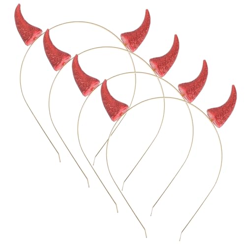 Vaguelly 4 Stück Teiliges Unisex Kuhhorn Haarband mit Goldenem Glitzer Cosplay Stirnband Bequemes Party Haaraccessoire Stabile Langlebig und Wiederverwendbar Geeignet für von Vaguelly