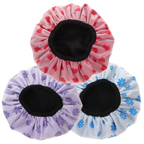 Vaguelly 4stücke Duschhauben Duschhüte Badehaarabdeckungen Reise Komfortabel Elastisch Für Frauen Große Locken Zöpfe Naturhaar Längeres Haar Gesicht Waschen Bequem von Vaguelly