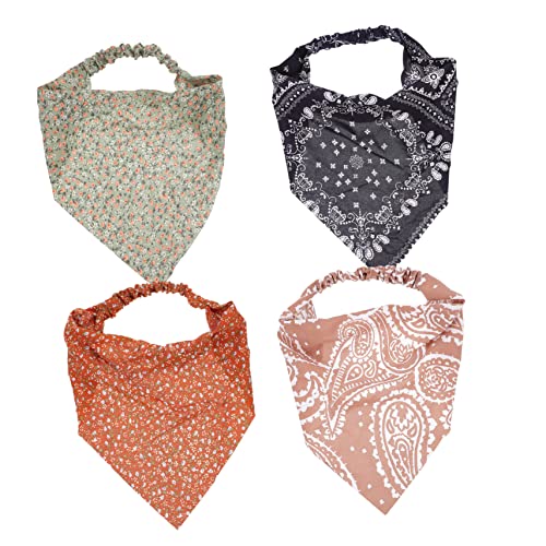 Vaguelly 4 Stücke Elastische Haarbänder für Damen Dekorative Stirnbänder Atmungsaktive Kopf Wraps für Spa Yoga Haarschmuck von Vaguelly