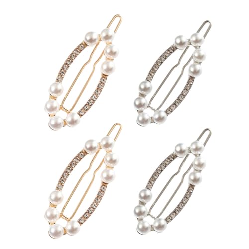 Vaguelly 4stücke Glitzernd Strass Perlen Haarspange Damen Perlen Haarnadel Für Geburtstagsfeiern Weihnachten Hochzeit von Vaguelly
