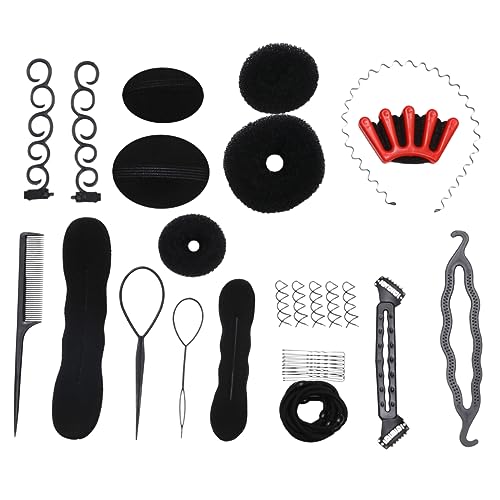 Vaguelly 42 Stück Teiliges Haaraccessoire Set Haarstyling Werkzeuge für Kreative Frisuren Praktische Pflegehilfen für und Mädchen Schwarz von Vaguelly