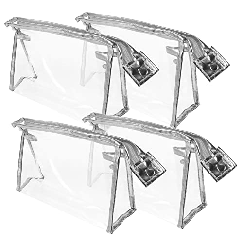 Vaguelly 4stücke Transparente Kosmetiktasche Für Damen Kleine Make-up-Tasche Durchsichtige Reise-Organizer Tragbar Mit Reißverschluss Kosmetiktasche Für Schminkutensilien Make-up-etui von Vaguelly