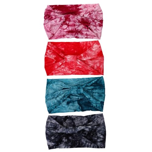 Vaguelly 4stücke Verknotet Haarband Elastische Stirnbänder Atmungsaktive Kopfbedeckungen Für Damen Sport Yoga Laufen Workout von Vaguelly