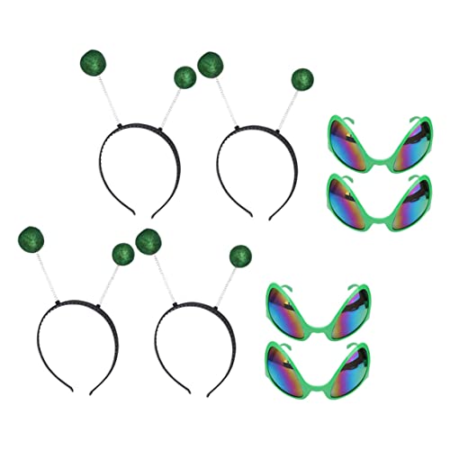 Vaguelly 4sätze Haarreifen Aus Glas Für Lustigen Party-look Abschlussball-brillen-stirnband Party-lustiges Haardekor Für Erwachsene von Vaguelly
