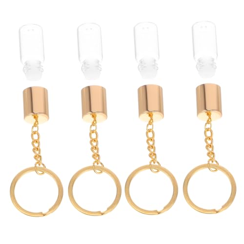 Vaguelly 4stücke Durchsichtiger Glas-parfümflaschen Mit Schraubverschluss Leer Und Nachfüllbar Als Schlüsselanhänger Für Rucksack Und Handtasche Für Ätherische Öle Und Parfüms von Vaguelly