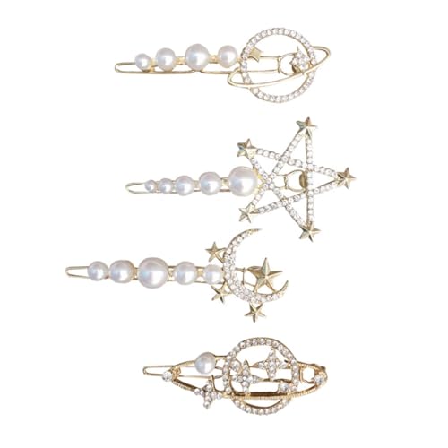 Vaguelly 4stücke Planet Mond Haarspange Mädchen Perlen Haarnadel Frauen Kopfschmuck Haarschmuck Für Hochzeit Party Geburtstag Weihnachten Festival von Vaguelly