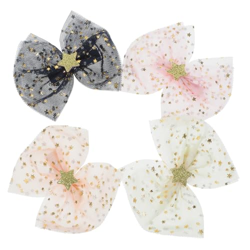 Vaguelly 4stücke Haarschmuck Für Mädchen Schleifenclips in Klassischer Farbe Kleine Haarschleifen Haarschmuck Für Kleinkinder Haar-styling-tools Haar-accessoires Für Geburtstagspartys von Vaguelly