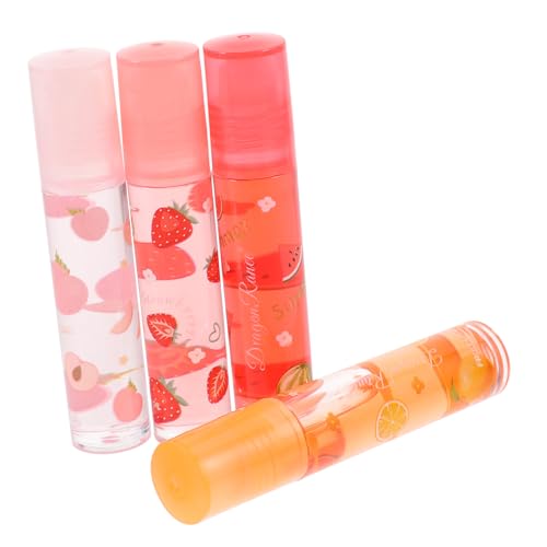 Vaguelly 4stücke Transparenter Farbloser Lipgloss Mit Fruchtgeschmack Feuchtigkeitsspendende Lippenlotion Für Mädchen Natürliche Inhaltsstoffe Lippenschutz Für Lippentypen von Vaguelly