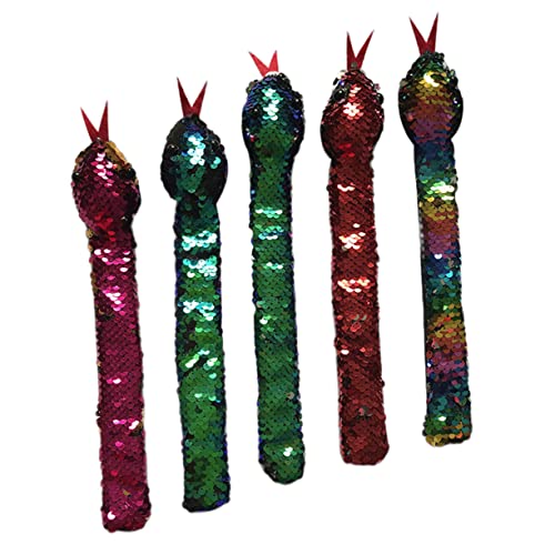 Vaguelly 5 Stück Bunte Schlangen Slap Armbänder aus Künstlichem Verschleißfest mit Abgerundeten Kanten Geeignet für Jungen Mädchen Lustige Festival Armbänder Zufällige von Vaguelly