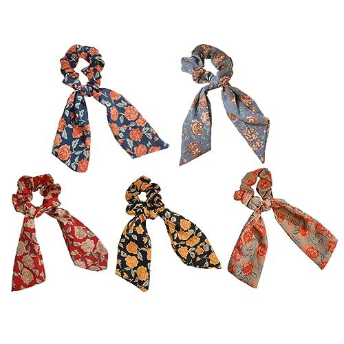 Vaguelly 5stücke Teiliges Haargummi Kreativen Schals Praktische Und Elegante Haargummis in Zufälligen Farben Für Frauen Und Mädchen von Vaguelly