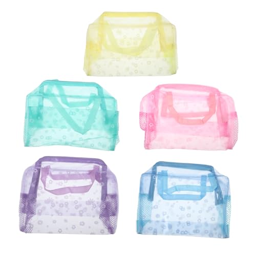 Vaguelly 5 Stück Teiliges Transparentes Kosmetiktaschen Leicht zu Reinigen Mittelgroß mit Großer Kapazität Vielseitig als Kulturbeutel und Organizer für Damen und Reisen Geeignet von Vaguelly