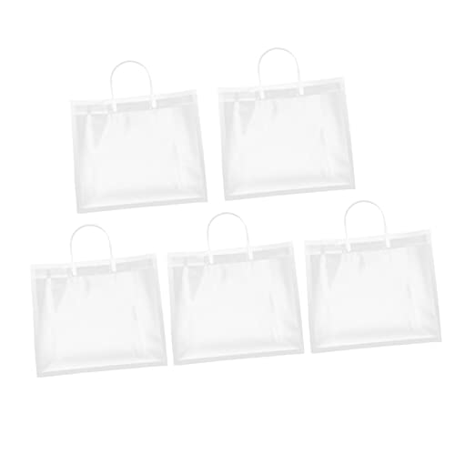 Vaguelly 5 Stück Teiliges Wiederverwendbare Vliesstoff Geschenktaschen mit Griffen Transparent für Einkäufe und Langlebig Verstauen Große Kapazität für Vielseitige Anwendungen von Vaguelly