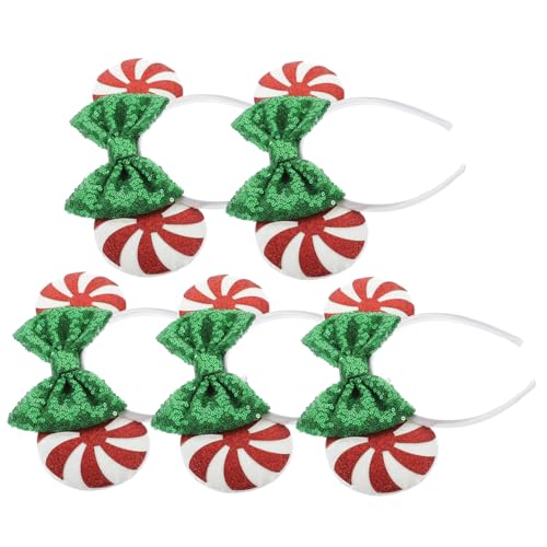 Vaguelly 5 Stück Weihnachts Stirnbänder Mit Pailletten Und Schleifen Für Mädchen Bunte Haarreifen Dekorative Kopfbedeckung Für Weihnachtsfeiern Bequemes Material Modisches Design von Vaguelly