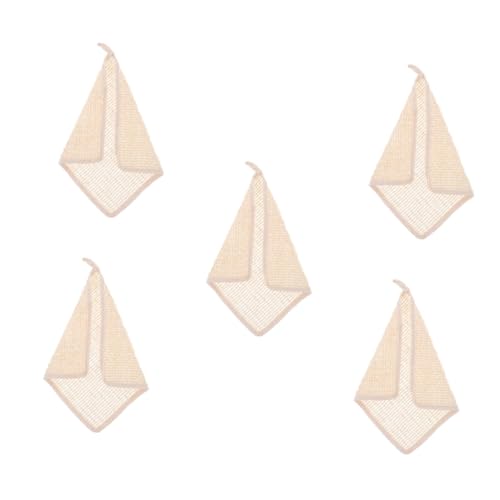 Vaguelly 5 Stück massagehandschuh massage handschuh badetücher gesichtstücher schrubben gesichtsschwämme reinigen Peeling-Waschlappen doppelseitige Badwäscher Baumwolle (außer Polyester) von Vaguelly