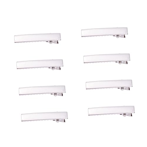 Vaguelly 50 Stück Mini Alligator Haarclips mit Zähnen Silberfarbene Haarklammern zum DIY Haarstyling für Damen und Mädchen Langlebiger Material zum Befestigen von Schleifen und von Vaguelly