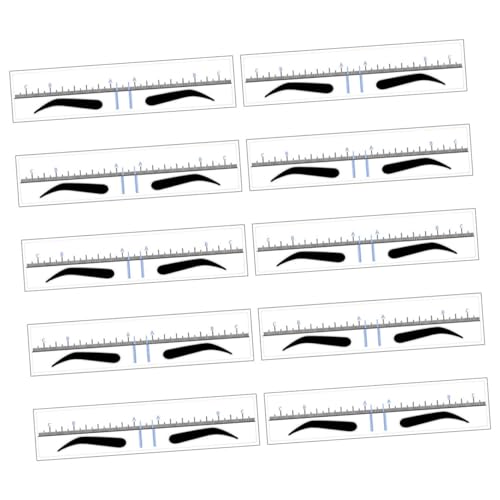 Vaguelly 50 Stück Teiliges Augenbrauen Schablonen Einstellbares Augenbrauenlineal für Präzises Formen Einweg Aufkleber zur Augenbrauenkonturierung Geeignet für Make Up und Microblading von Vaguelly