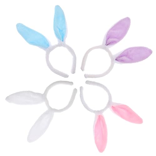 Vaguelly 5stücke Kaninchenohr Haarbänder Plüsch -haarband Hasenohr-haarreif -kopfreif Zubehör Frühling Ostern Party Requisiten von Vaguelly
