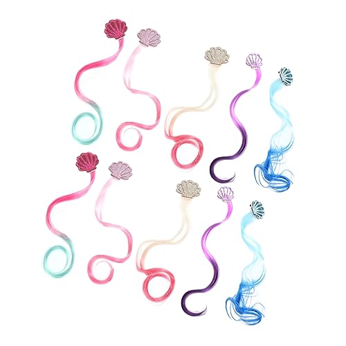 Vaguelly 5paare Farbige Haarverlängerung Clips Für Junge Mädchen Muschel Haarspange Zopf Perückenhaarnadel Haarzopfperücke Haarspange von Vaguelly
