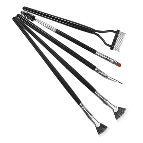 Vaguelly 5stücke Teilige Wimpernbürste Mit Mascara-fächer Gewellte Bürste Wimpernkamm Fächerförmige Bürste Wimperntrenner Für Ober Und Unterwimpern Make-up-tool Abgewinkelter Pinsel von Vaguelly