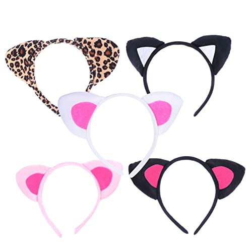 Vaguelly 5stücke Katzen Stirnband Tier Katzen Stirnband Kopfschmuck Katzenkostüm Haarband Party Favor Halloween Zubehör von Vaguelly