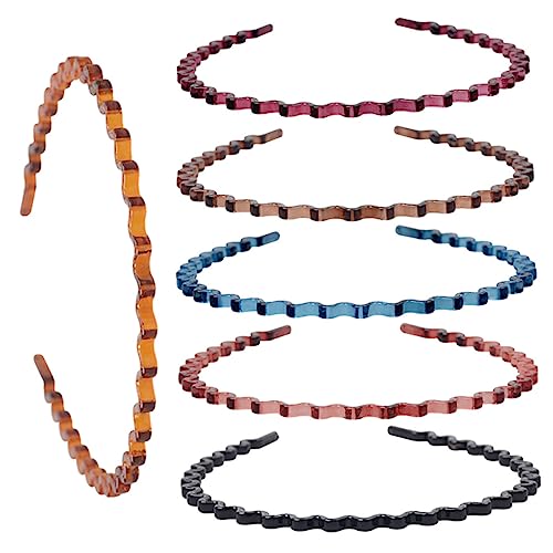 Vaguelly 6 Stück Instant-Nudel-Haargummi-Waschmittel verscho kosmetiktäschchen haar tapes schmuck haar topper geflochten Gesichts- Haarband Haarreifen für Mädchen Stirnband aus Harz Plastik von Vaguelly