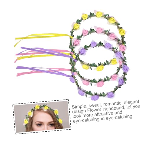 Vaguelly 6 Stück LED blumenkranz Stirnband Blinkender Haarschmuck mit Farbigem LED licht Komfortabel und Sicher Geeignet für Hochzeit Party Festival und Festliche Anlässe Modisches von Vaguelly
