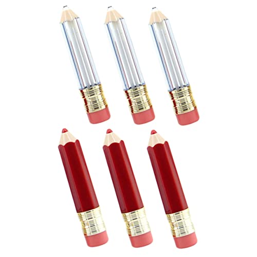 Vaguelly 6 Stück Leere Lippenstift Tuben Nachfüllbare Lipgloss Behälter im Stift Design Transparente Rote Lippenbalsam Dosen DIY Kosmetikverpackung für Frauen und Mädchen von Vaguelly