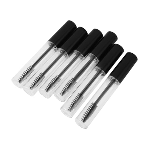 Vaguelly 6 Stück Leere Mascara Tuben mit Schwarzem Deckel Transparente Wimperntusche Behälter zum Nachfüllen Kosmetische Eyelash Flaschen Reisefreundlich und Wiederverwendbar von Vaguelly