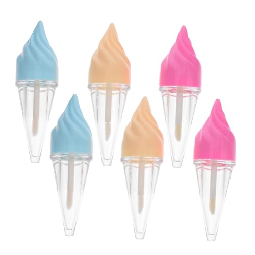 Vaguelly 6 Stück Lipgloss Tuben zum Befüllen Leere Lippenpflege Behälter mit Weichem Applikator Kompakte DIY Lip Balm Fläschchen für Reisen und Persönliche Kosmetik Zufällige Farbe von Vaguelly