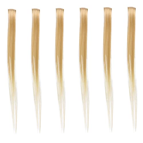 Vaguelly 6stücke Haarteil Haarverlängerung Highlights Kunsthaar Für Frauen Mädchen Party Kostüm Zubehör von Vaguelly