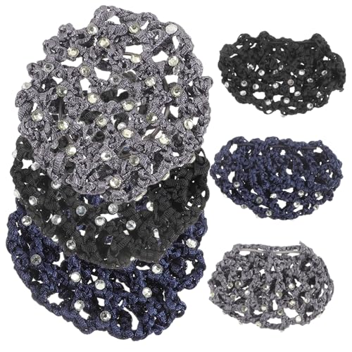 Vaguelly 6stücke Haarnetz Für Frauen Haarknotenabdeckungen Strass-haarnetz Haar Zubehör Für Dutts Professionelle Haarabdeckung Geeignet Für Stewardessen Hotelkellnerinnen Balletttänzerinnen von Vaguelly