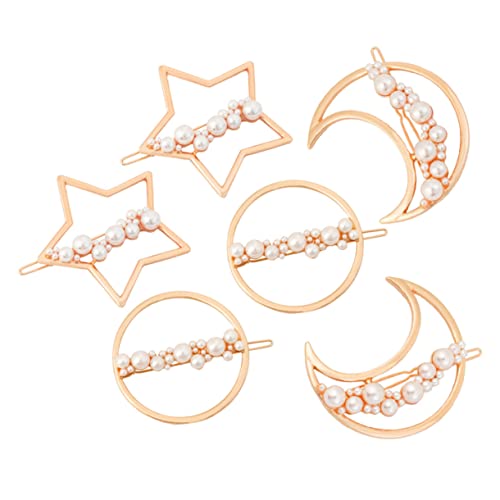 Vaguelly 6 Stück Sternenförmige Haarklammern Perlen Haarspangen für Damen und Mädchen Vielseitige Haaraccessoires für Feste und Alltag Langlebig und Hautfreundlich von Vaguelly