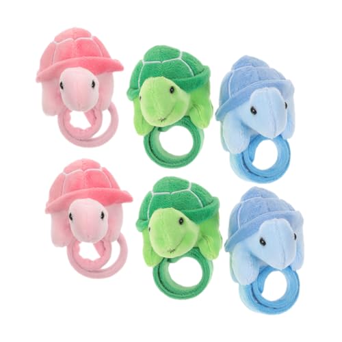 Vaguelly 6 Stück Teiliges Cartoon Slap Bracelet mit Niedlichen Tiermotiven Leichtes Einfach Anzulegendes Plüsch Handgelenkband in Blau und Grün Dekoratives und Paararmband von Vaguelly