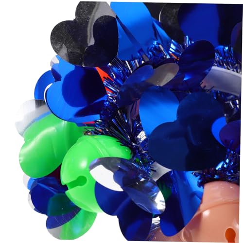 Vaguelly 6 Stück Teiliges Cheerleading Handblumen Glitzer-pailletten in Herz- Stern Rundform Leichte Pvc-armbänder mit Glocken Tanz-accessoires für Kindergarten Bühnenauftritte und von Vaguelly