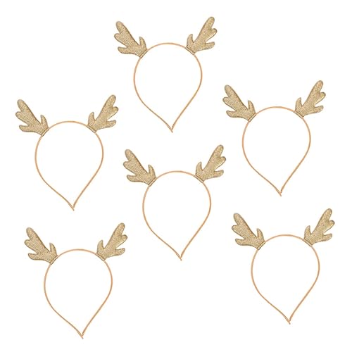Vaguelly 6 Stück Teiliges Goldenes Rentier Geweih Haarband Weihnachts Haarschmuck für Haustiere für Festliche Anlässe und Fotoshootings Bequem und Langlebig von Vaguelly