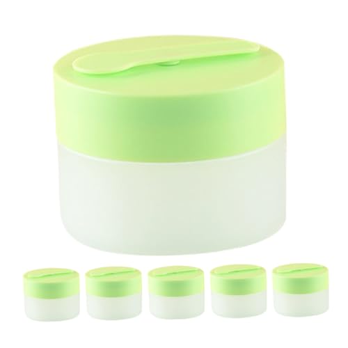 Vaguelly 6 Stück Teiliges Refillable Reisecreme Behälter aus Kunststoff mit Magnetischem Löffel Austauschbarem Inneneinsatz Langlebig und Leicht zu Reinigen für Lotion Maske und von Vaguelly