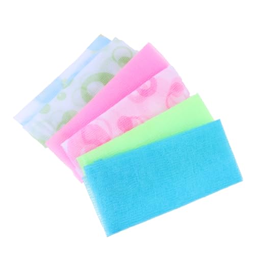 Vaguelly 6stücke Rücken-schrubbtücher Lange Schrubbtücher Peeling-badetücher Zweiseitige Bade-schrubbtücher Lange Badeschrubber Für Ganzkörperpeeling von Vaguelly