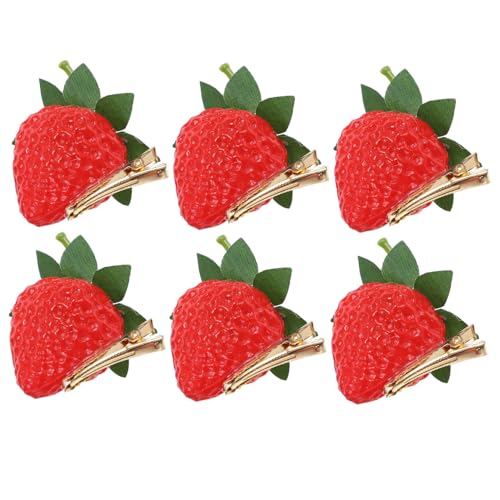 Vaguelly 6stücke Erdbeer-haarspange Kleine Frucht Haarclips Süße Damen Haarklammern Für Frisuren Dekoration Hochzeit Party von Vaguelly
