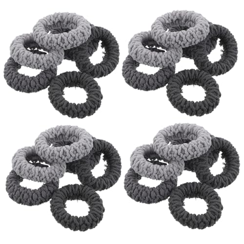 Vaguelly 60 Stück Haargummi Elastisch Weiche Gehäkelte Scrunchies für Mädchen Frauen Dicke Ponytail Halter Hautfreundlich Strapazierfähig Farblich Abgestimmt für Zöpfe und Alltag von Vaguelly
