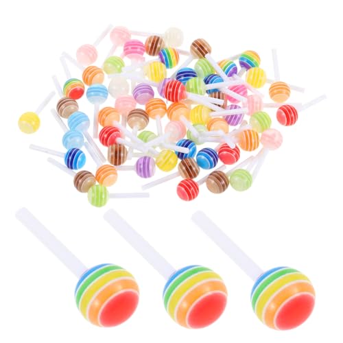 Vaguelly 60 Stück Teiliges Mini Resin Lollipop Nagelcharms Candy Nail Art Dekoration Bunte Langlebige Maniküre Accessoires für Frauen Mädchen DIY Party Nail Design von Vaguelly