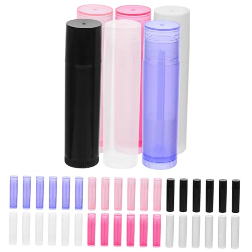 Vaguelly 60stücke Leere Lippenbalsam-röhren Lippenstiftbehälter Für Lip Balm Wiederbefüllbare Kosmetikfläschchen Farben Für Reisen Und Kreative Anwendungen von Vaguelly