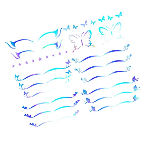 Vaguelly 6Blätter Butterfly Eye Makeup Stickers Temporary Eyeliner Decals For Eye Makeup Easy To Apply For Parties And Special Occasions von Vaguelly