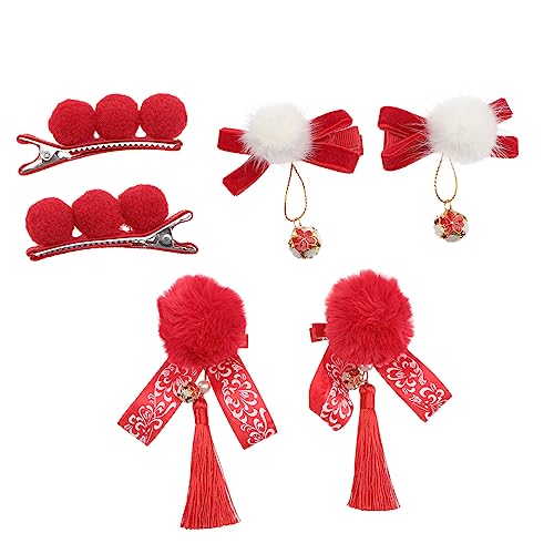 Vaguelly 6stücke Junge Mädchen Quasten Haarnadel Neujahr Mädchen Haarspange Schleife Kopfschmuck Quasten Haarnadel Kopfbedeckung Für Verschiedene Anlässe von Vaguelly