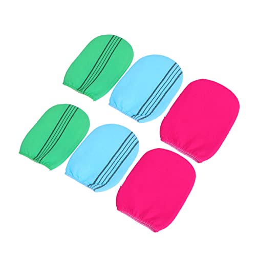 Vaguelly 6stücke Teiliges Duschhandschuhe Exfolierende Doppelseitige Körperreinigungs-handschuhe Für Sanfte Hautpflege Für Damen Und Herren Farben Zufällig von Vaguelly