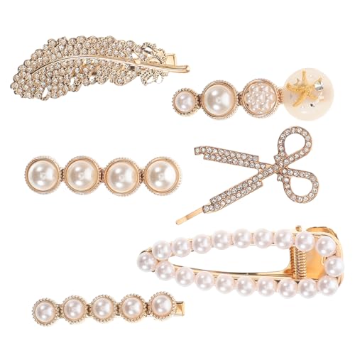 Vaguelly 6stücke Teiliges Haarklammer-set Mit Perlen Und Strass Haarspangen Für Hochzeiten Partys Und Alltagsmode Vielseitige Haarnadeln Für Und Mädchen von Vaguelly