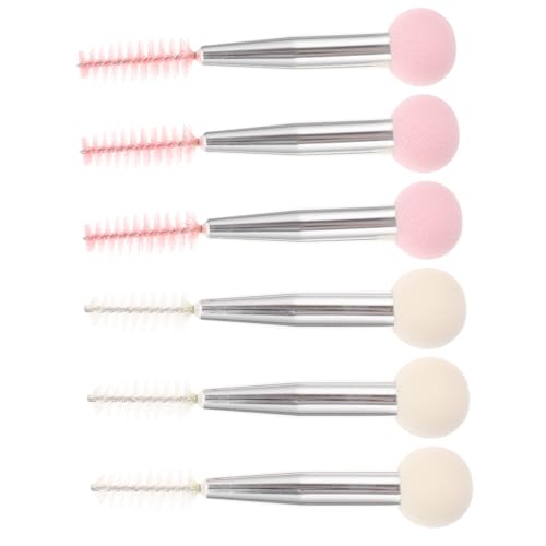 Vaguelly 6stücke Teiliges Multifunktionale Make-up-schwämme Mit Doppelkopf Für Augenbrauen Und Wimpern Für Mascara Und Concealer Farblich Abgestimmt Glänzendem Silberrohr von Vaguelly