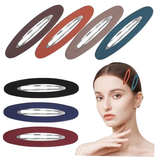 Vaguelly 7stücke Druckknopf-haarspangen Ovale Flache Haarspangen Für Damen Haarspangen Für Kurzes Und Dünnes Haar Minimalistischer Haar-schmuck Für Alltag Und Anlässe von Vaguelly